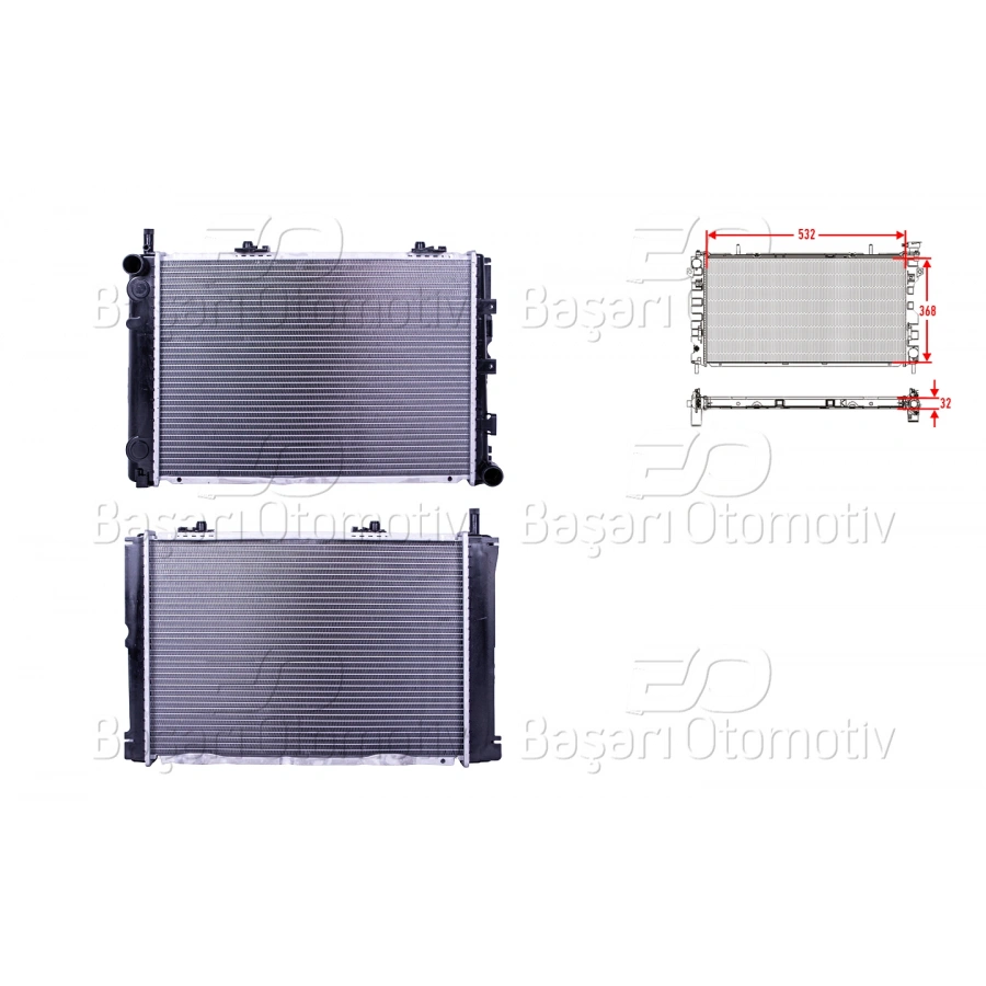 SU RADYATORU BRAZING MT 532X368X32 MERCEDES-BENZ W124 200E 84>