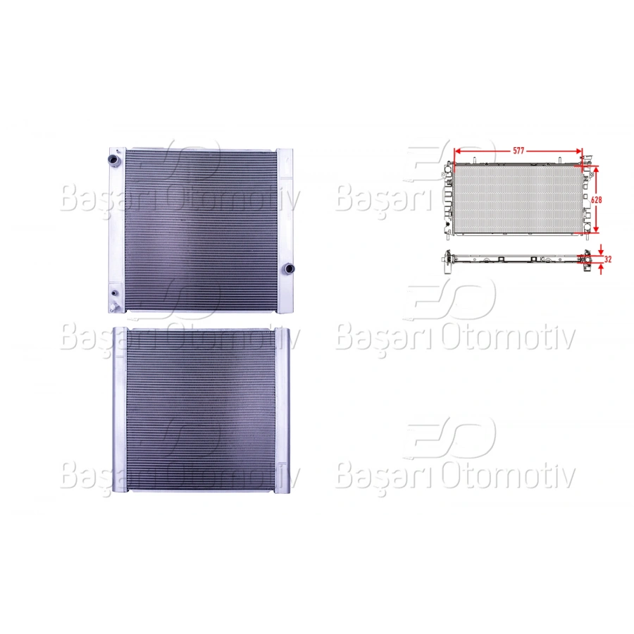 SU RADYATORU BRAZING MT 577X628X32 LAND ROVER RANGE ROVER 3 (L322) 4.4 02-12