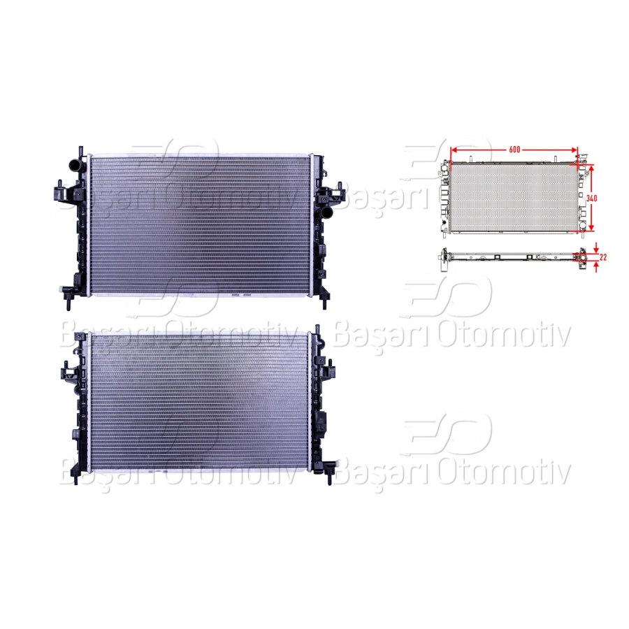 SU RADYATORU BRAZING MT 600X340X22 OPEL CORSA C 1.3-1.7CTD 03>