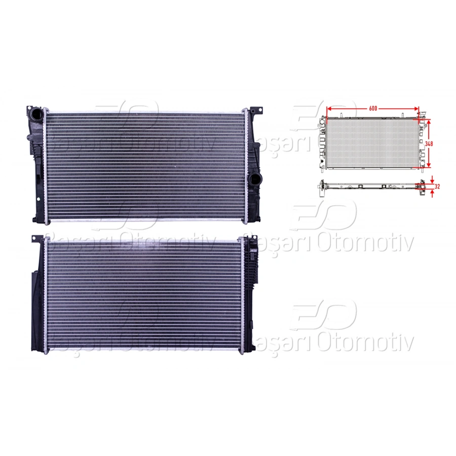 SU RADYATORU BRAZING MT 600X348X32 BMW F20.F21 1.14-1.16-1.18-1.20 BENZIN. DIZEL MAN