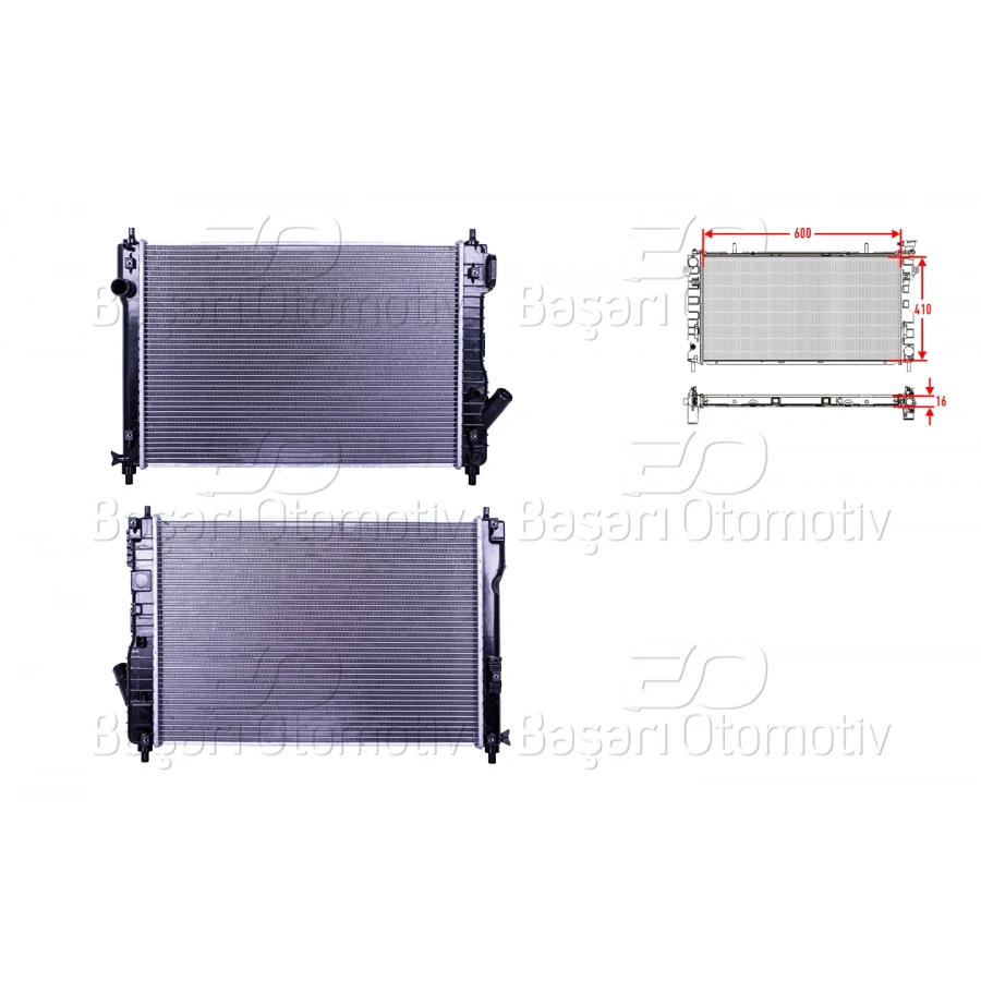 SU RADYATORU BRAZING MT 600X410X16 CHEVROLET AVEO T200 1.4 16V 07>