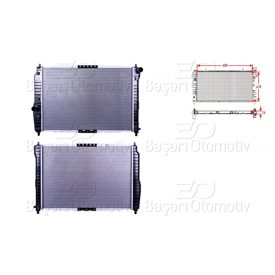 SU RADYATORU BRAZING MT 600X418X16 CHEVROLET KALOS AVEO 1.4 16V MAN.DOHC 02>