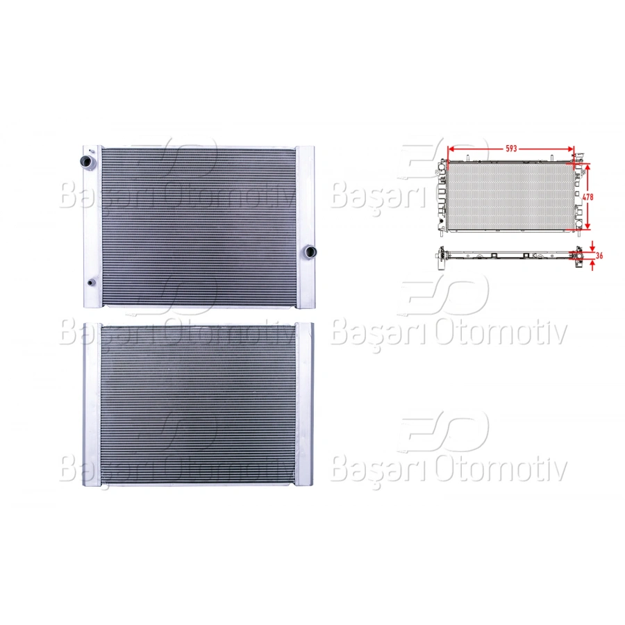 SU RADYATORU BRAZING MT 600X486X26 BMW E60 5.45