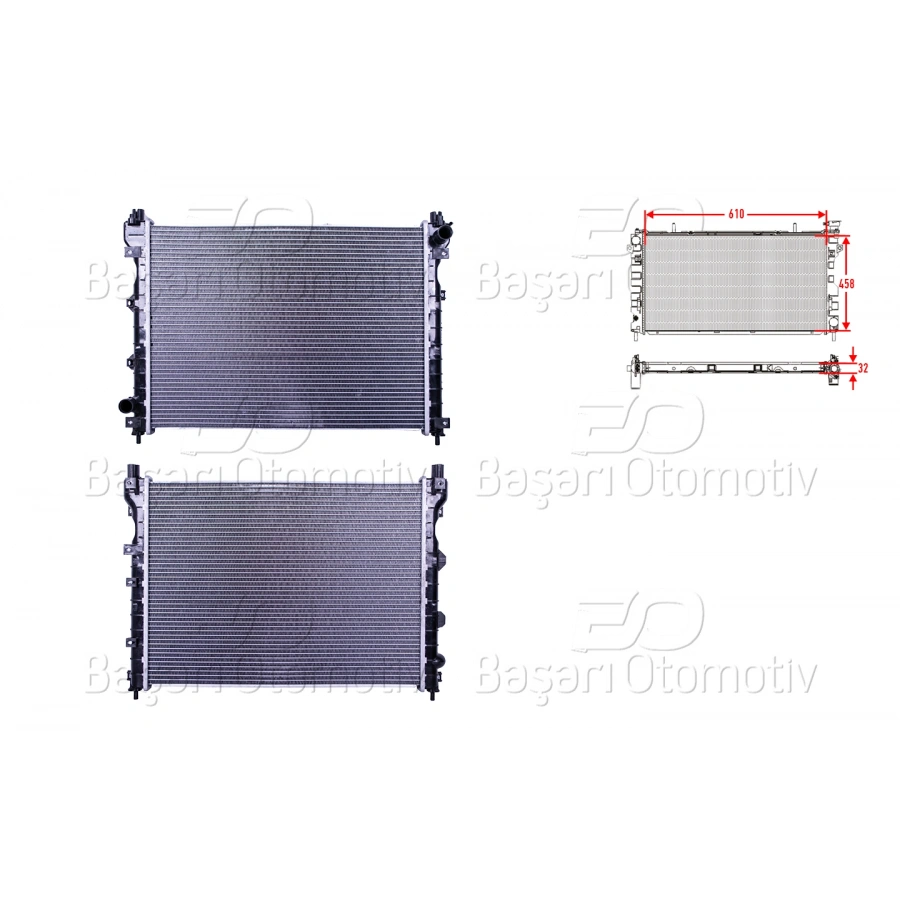 SU RADYATORU BRAZING MT 610X458X32 FREELANDER1 L314 1.8. 1.8I 16V 4X4. 2.5 V6. 2.0TD4 4X4 98-06