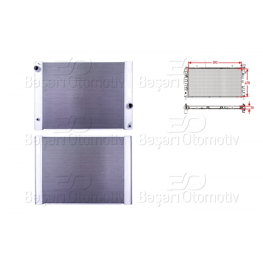 SU RADYATORU BRAZING MT 610X488X26 BMW E60 5.20. 5.28. 5.30 04>