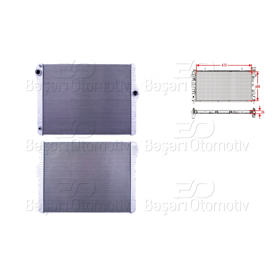 SU RADYATORU BRAZING MT 613X486X26 BMW 5 (F10) 523i-528i-530i 09-13/ 7 (F01) 730i 09-15