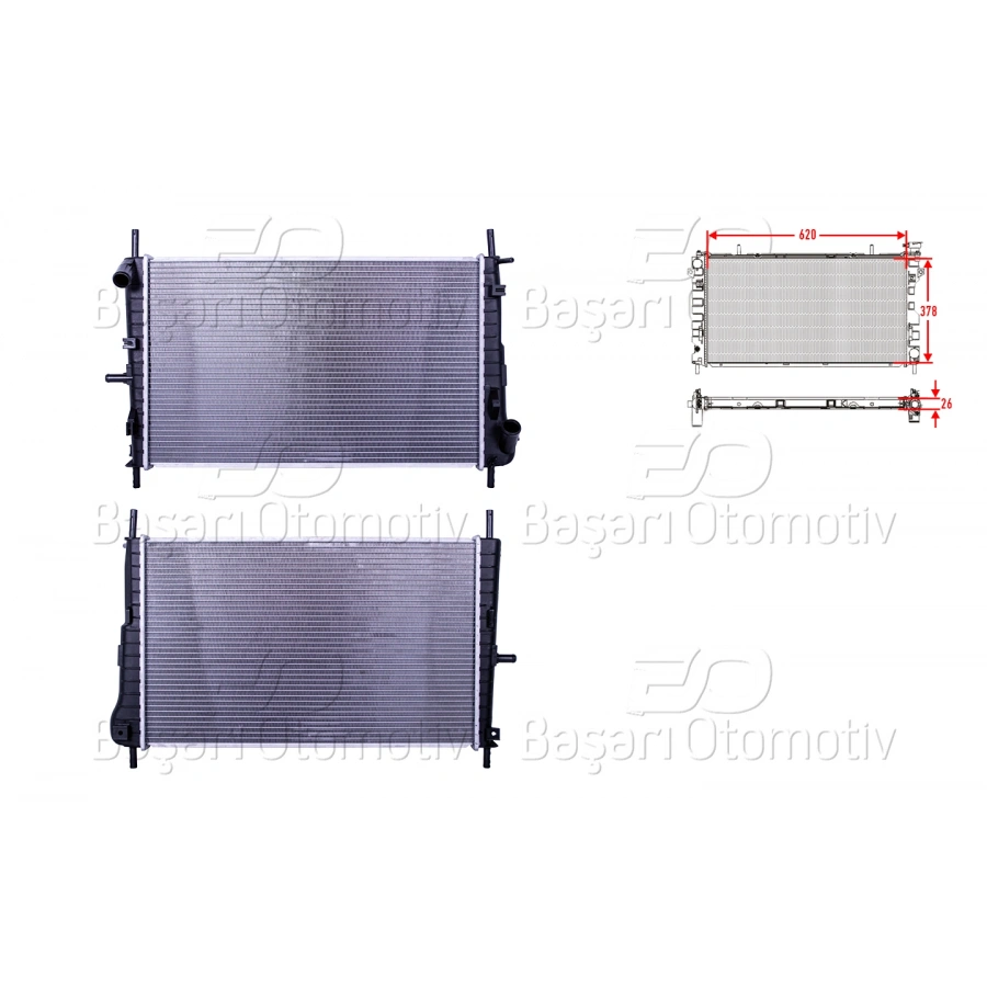 SU RADYATORU BRAZING MT 620X378X26 FORD MONDEO 3 2.0i-2.0 TDCI 00-07