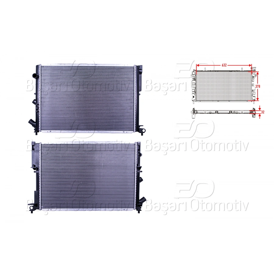 SU RADYATORU BRAZING MT 634X438X32 RENAULT LAGUNA 1.8-2.0-2.2D 93-01/ ESPACE 3.0 96-02