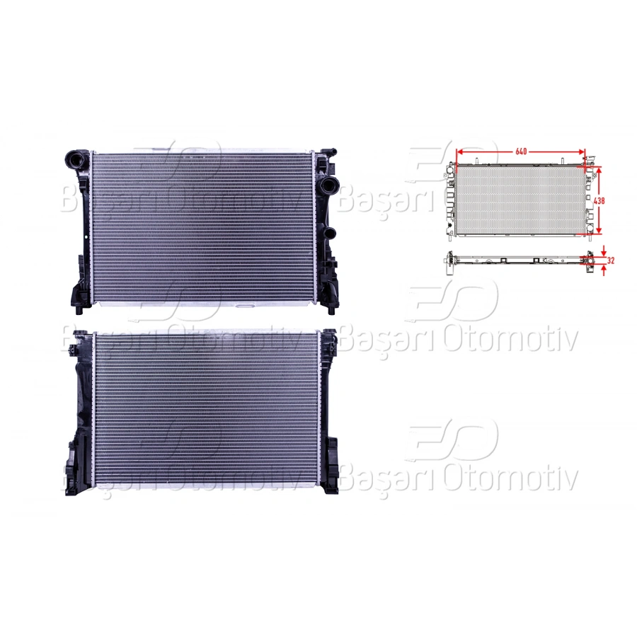 SU RADYATORU BRAZING MT 640X438X32 MERCEDES BENZ W204 C218 W212 A207 R172 220 CDI 07-14