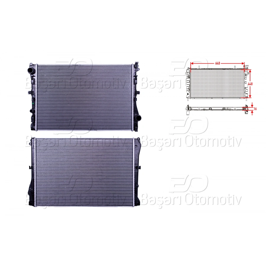 SU RADYATORU BRAZING MT 640X448X16 MERCEDES-BENZ C SERISI. E SERISI 205. 213 KASA / W205 14>BENZIN/DIZEL