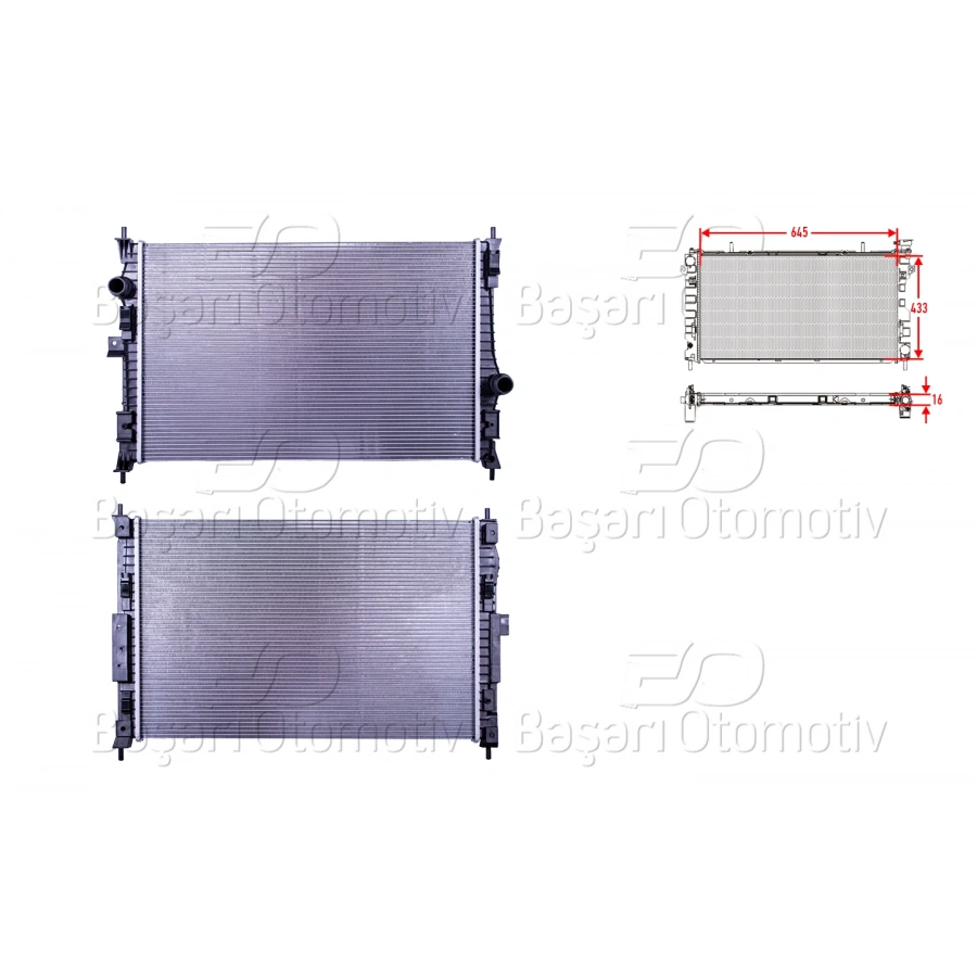 SU RADYATORU BRAZING MT 645X433X16 PEUGEOT308. 3008. 5008. PARTNER. RIFTER. BERLINGO.OPEL COMBO.VIVARO.1.6BLUEHDI. 1.5BLUEHDI. 1.2.1.6.C4 13> DS7.JUMPY 1.6.2.0HDI