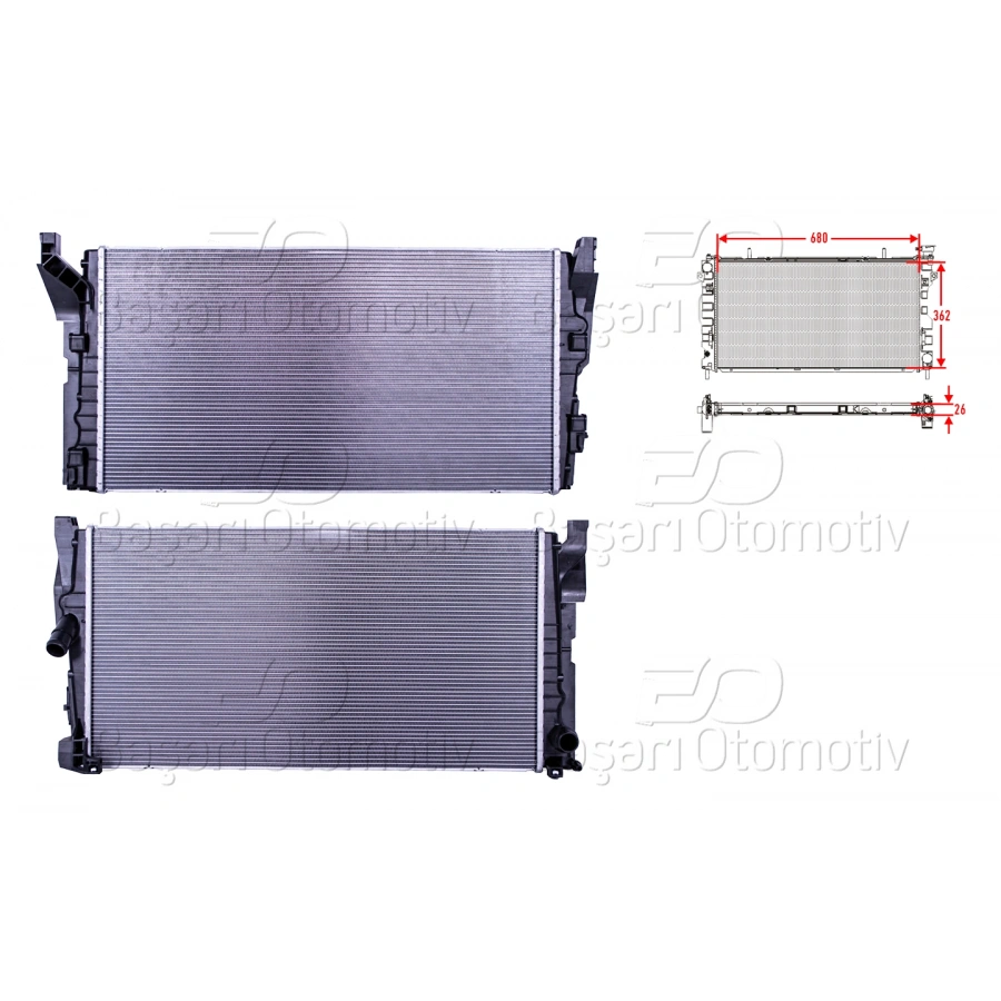 SU RADYATORU BRAZING MT 680X3624X26 BMW 2 SERISI 216I.218I F45.F46. MINI F55.F56.F57.F60 1.5 . X1 F48 BENZIN