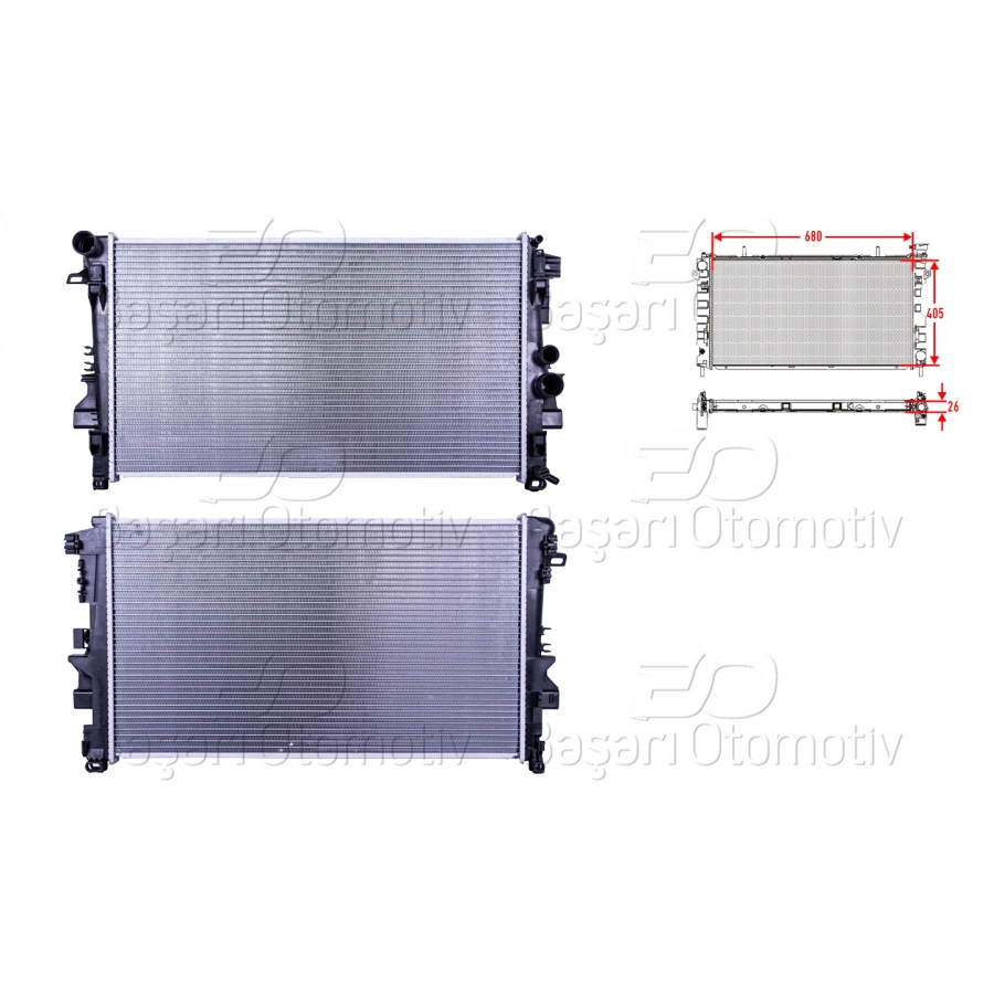 SU RADYATORU BRAZING MT 680X378X26 MERCEDES-BENZ VITO. VIANO 03> /
