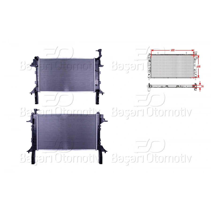 SU RADYATORU BRAZING MT 680X408X36 HYUNDAI H350 2.5 CRDI 15>