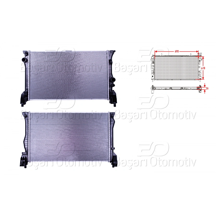 SU RADYATORU BRAZING MT 690X418X26 MERCEDES-BENZ VITO 119 BLUETEC 114CDI. 116CDI 14>