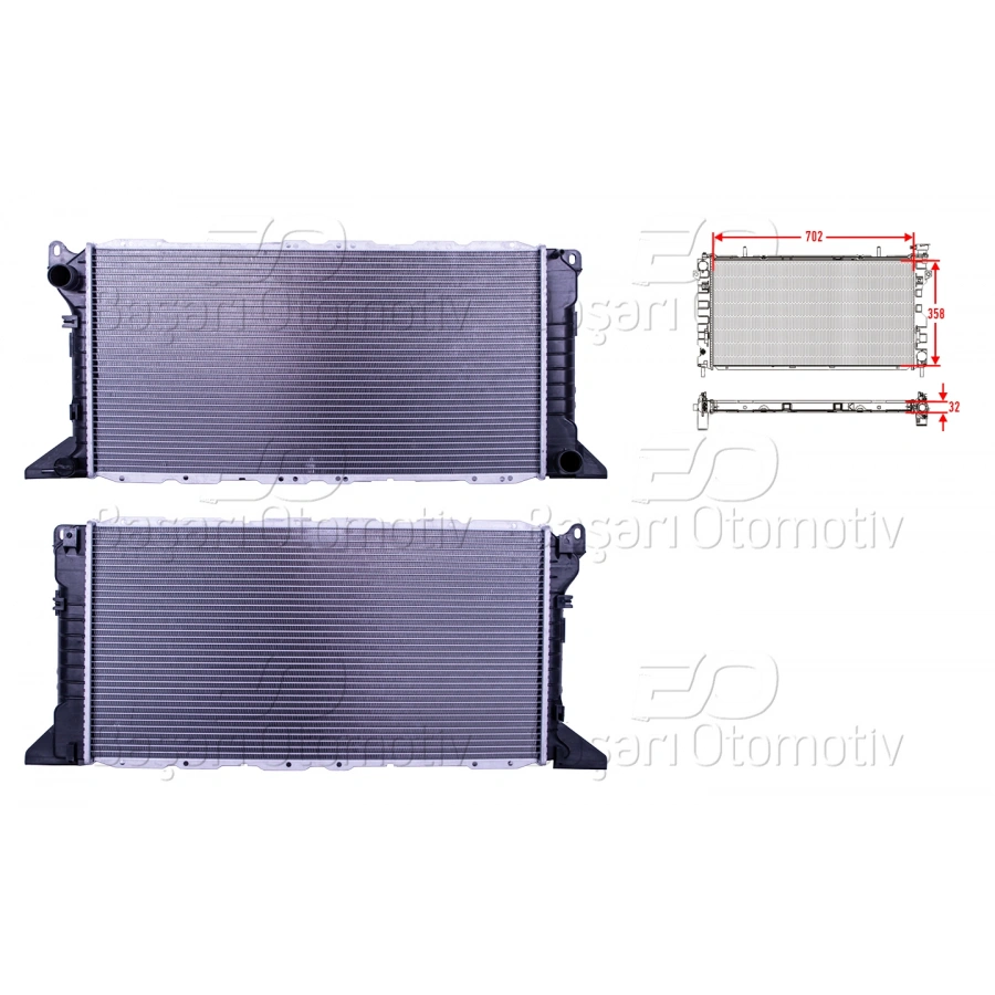 SU RADYATORU BRAZING MT 702X358X32 MM FORD TRANSIT2.5TD 94-00 KLIMASIZ