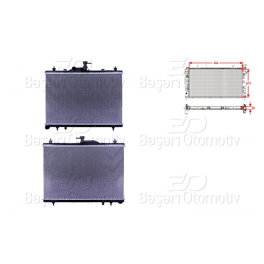 SU RADYATORU BRAZING MT-AT 444X673X26 MM RENAULT KOLEOS 2.0DCI 09> /