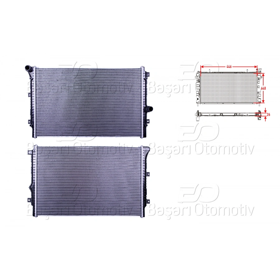 SU RADYATORU BRAZING MT-AT 446X648X26 MM VW CADDY 2.0TDI 15>. PASSAT CC 2.0TDI 12>