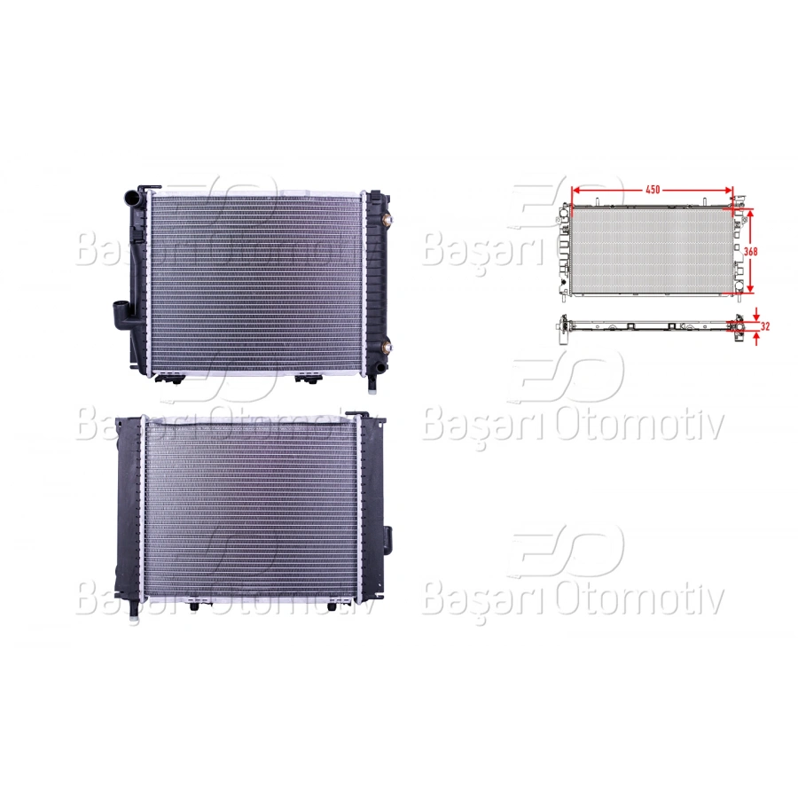 SU RADYATORU BRAZING MT-AT 450X368X32 MERCEDES-BENZ W124 260E 87>