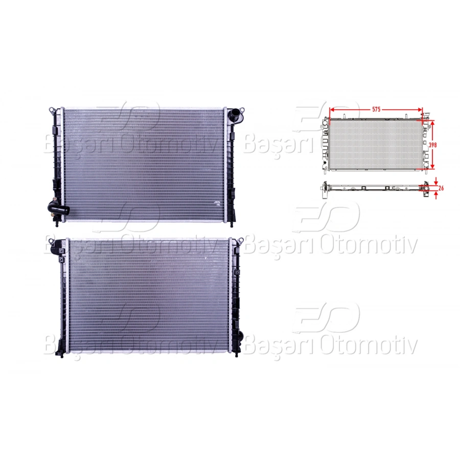 SU RADYATORU BRAZING MT-AT 575X398X26 MINI COOPER 1.4. 1.6