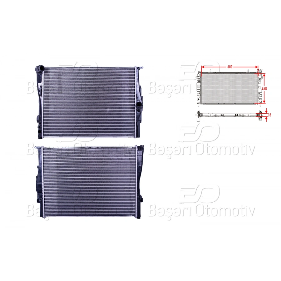SU RADYATORU BRAZING MT-AT 600X458X32 TAHLIYESIZ BMW E90/E87 BENZIN