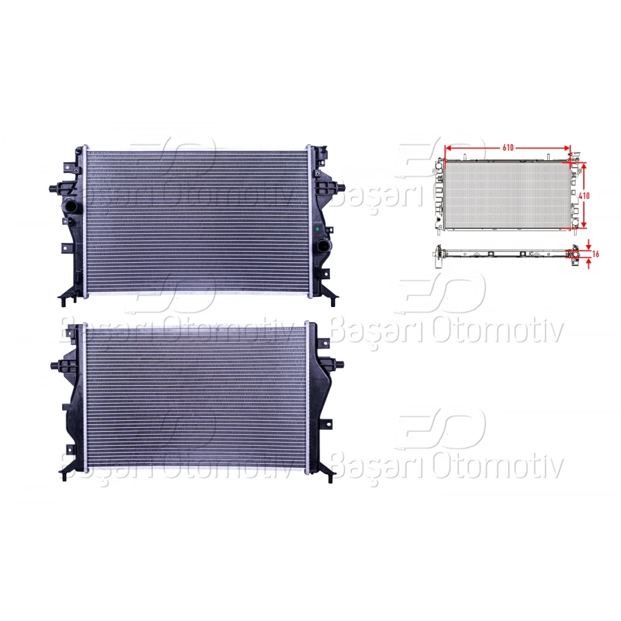 SU RADYATORU BRAZING MT-AT 610X410X16 KIA CEED COMBI VAN NIRO XCEED 1.6 GDI 16 >