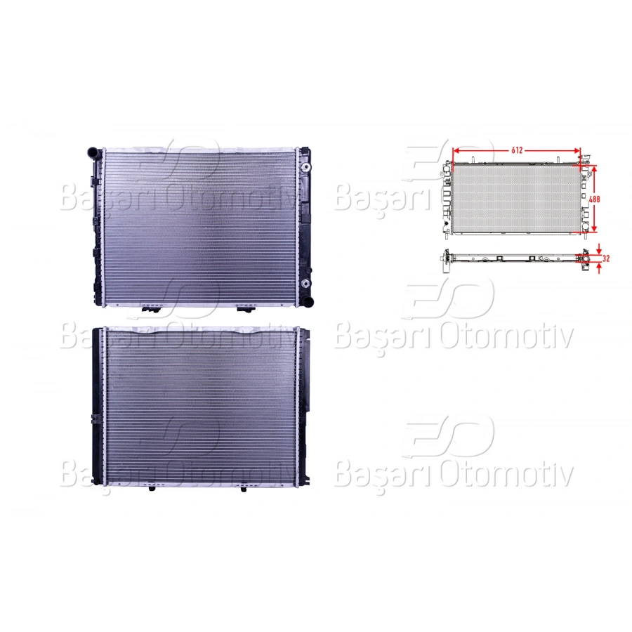 SU RADYATORU BRAZING MT-AT 612X488X32 MERCEDES-BENZ W124 E300TD 93>