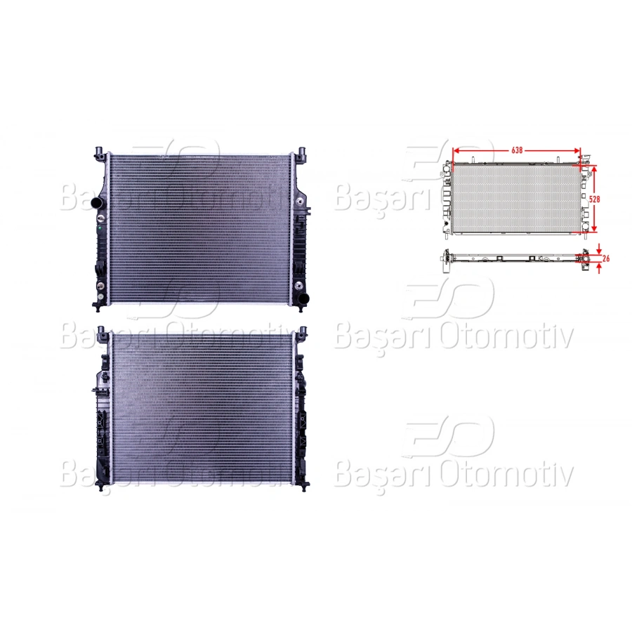 SU RADYATORU BRAZING MT-AT 638X528X26 MERCEDES-BENZ ML280CDI. ML320CDI 09>
