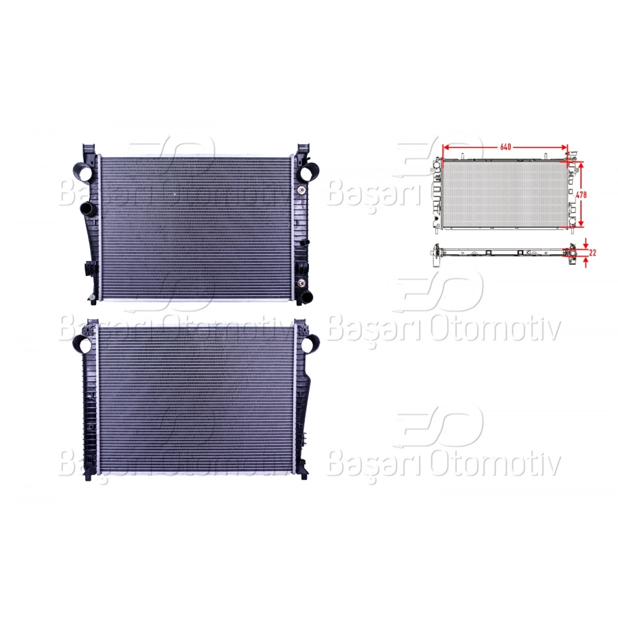 SU RADYATORU BRAZING MT-AT 640X478X22 MERCEDES-BENZ S280. S320 98>