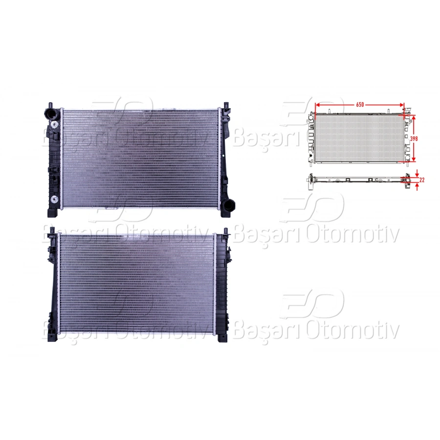 SU RADYATORU BRAZING MT-AT 650X398X26 MM MERCEDES-BENZ 203 C200 01>