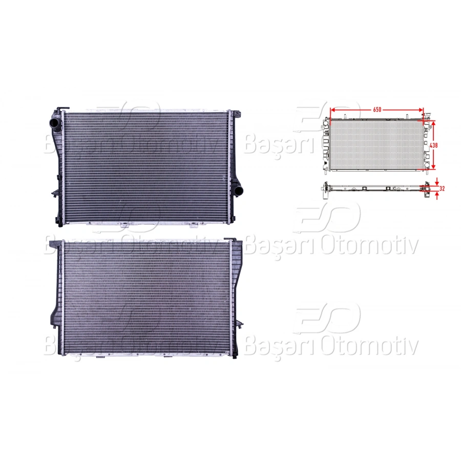 SU RADYATORU BRAZING MT-AT 650X438X32 BMW 5 SERISI E39 95-03. 7 SERISI E38 95-01