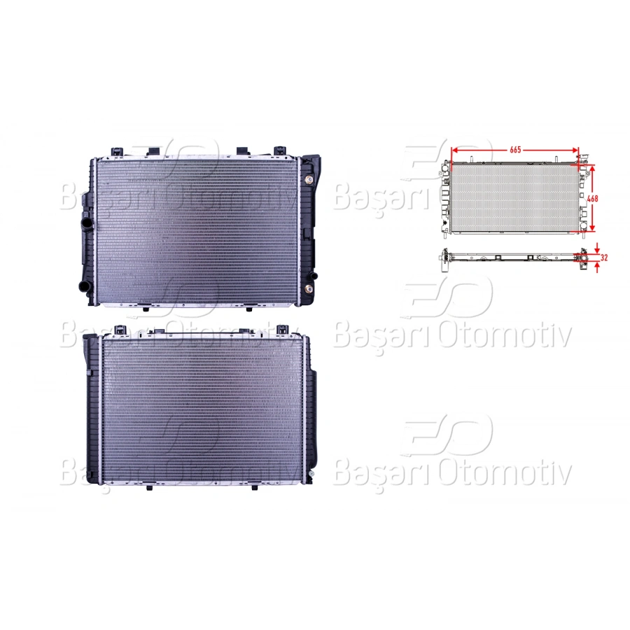 SU RADYATORU BRAZING MT-AT 665X468X32 MERCEDES-BENZ W140 300E 91>