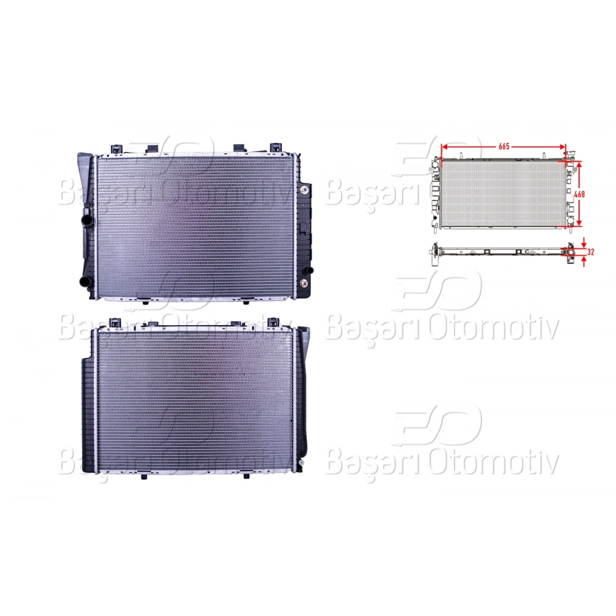 SU RADYATORU BRAZING MT-AT 665X468X32 MERCEDES-BENZ W140 300E 91>