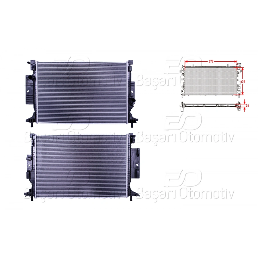 SU RADYATORU BRAZING MT-AT 670X458X26 FORD KUGA. FOCUS 1.5 ECOBOOST13>