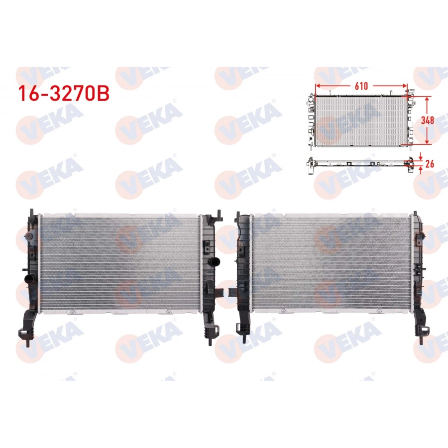 SU RADYATORU BRAZING MUSURLU OPEL MERIVA A 1.6i 16v EASYTRONIC A-T/M-T AC+/- 2003-2010