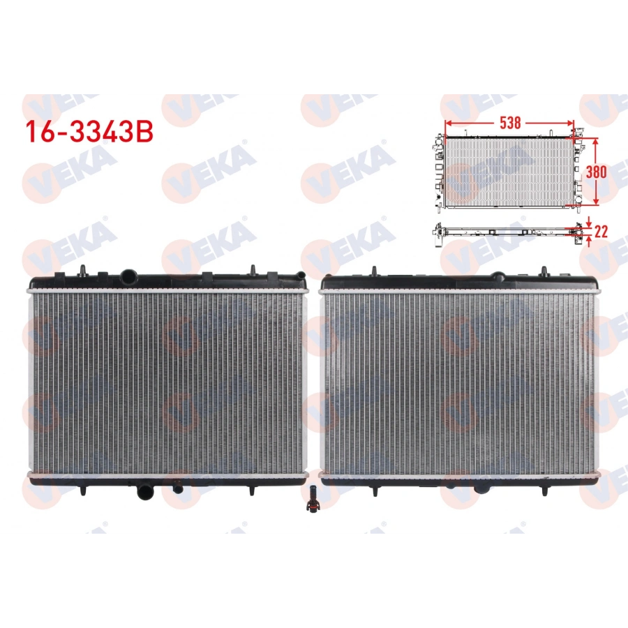 SU RADYATORU BRAZING PEUGEOT 307 2.0i A-T/M-T / 2.0 HDI M-T 2000-2007 / CITROEN XSARA 2.0 HDI M-T 1999-