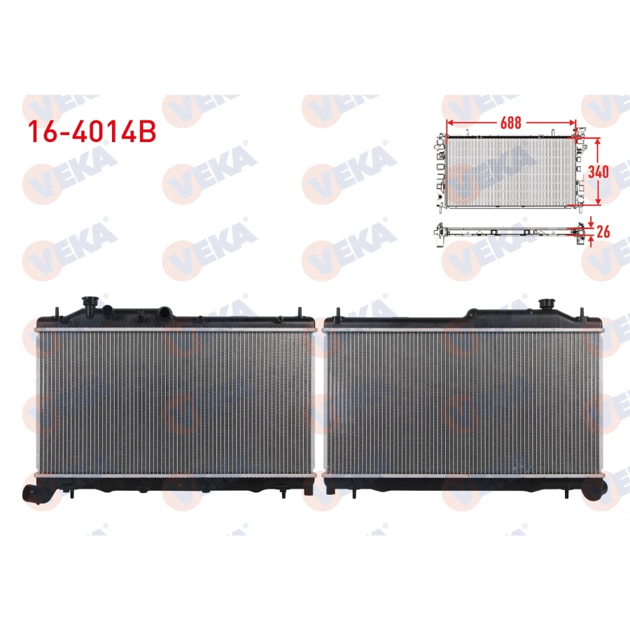 SU RADYATORU BRAZING SUBARU XV 2.0 TDI M-T 2012- / FORESTER 2.0 TDI M-T 2008- / OUTBACK 2.0 TDI M-T 2003- / IMPREZA 2.0 TDI M-T 2008-