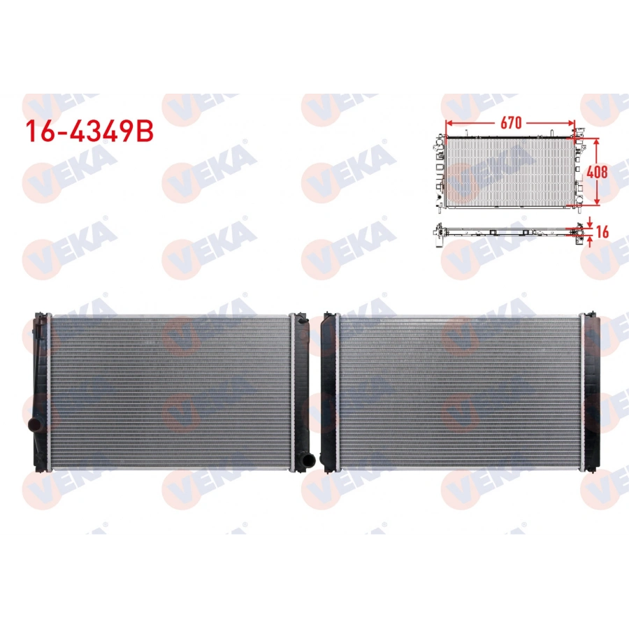 SU RADYATORU BRAZING TOYOTA RAV4 III 2.0 VVT-I A-T 2005-2012 / RAV4 IV 2.0 VVT-I A-T 2012-