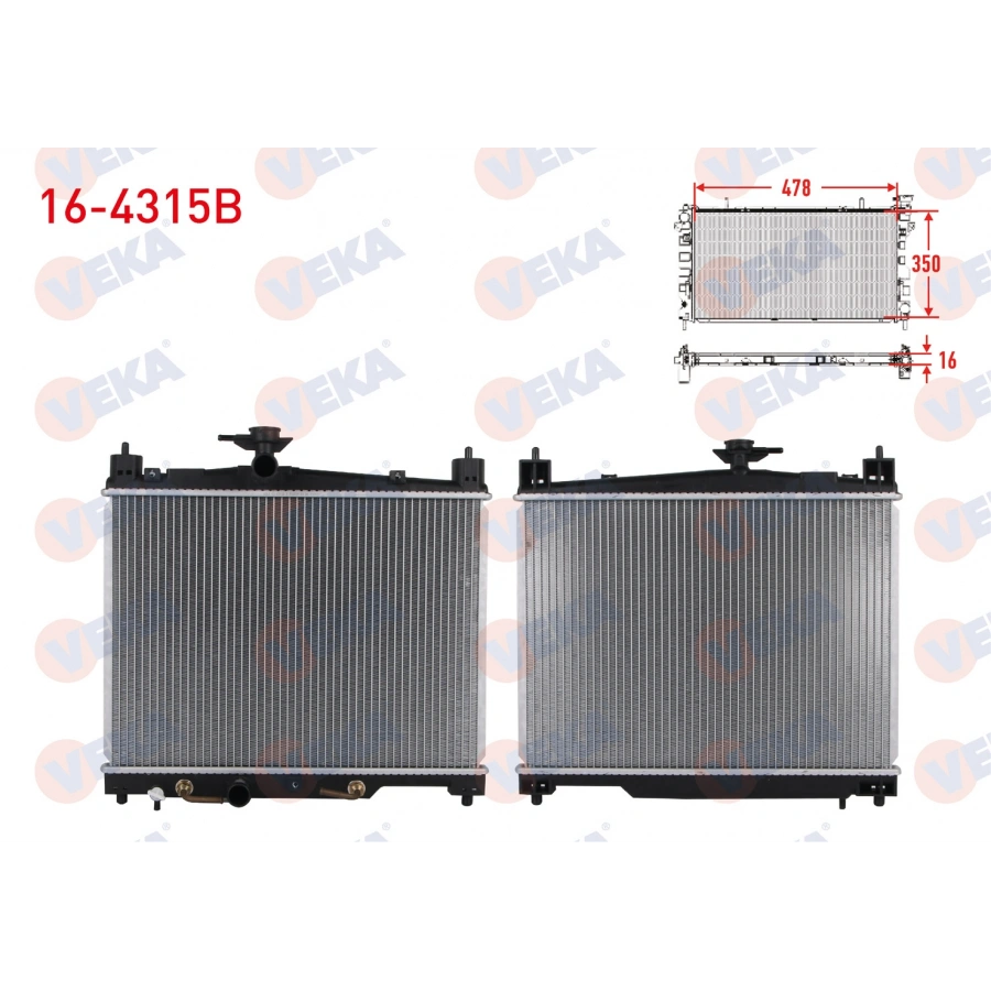 SU RADYATORU BRAZING TOYOTA YARIS (_CP10) 1.0i A-T 1999-2005