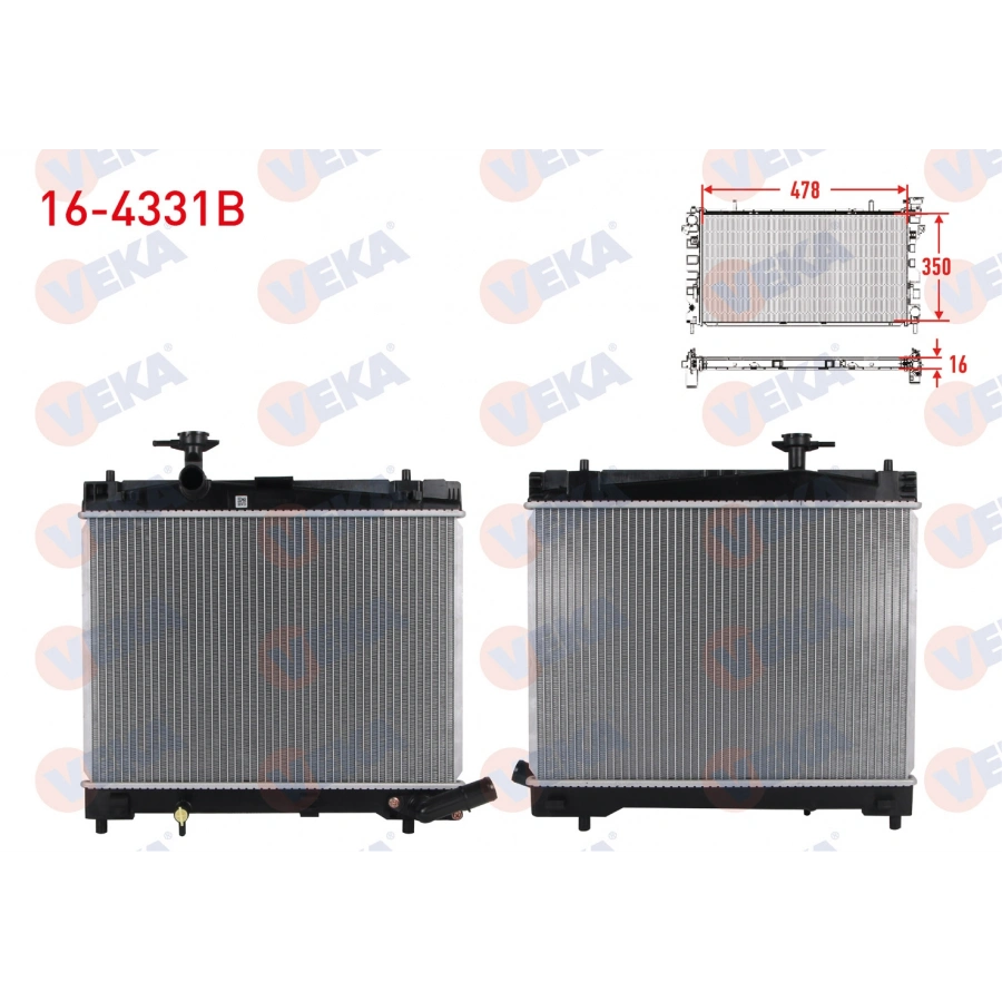 SU RADYATORU BRAZING TOYOTA YARIS (P13) 1.33 A-T/M-T AC+/- 2011-