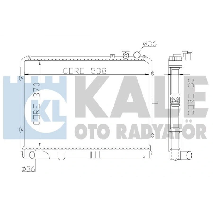 SU RADYATÖRÜ M/T 375x538x26 PREGIO/BONGO DIZEL 1997-2004