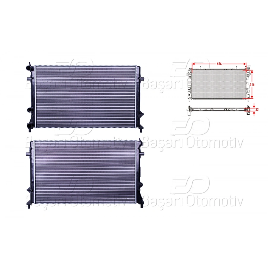 SU RADYATORU MEKANIK 654X416 MM VW PASSAT 2.5 12 >