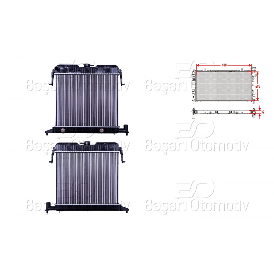 SU RADYATORU MEKANIK AT 400X495X32 OPEL OMEGA A 1.8 86>