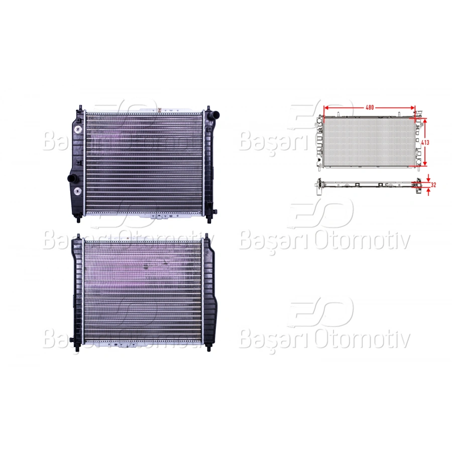 SU RADYATORU MEKANIK AT 480X413X32 CHEVROLET AVEO T200 KALOS 03 >