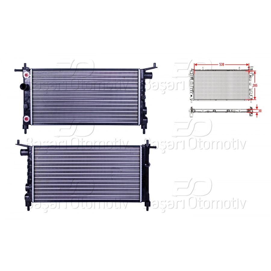 SU RADYATORU MEKANIK AT 530X285X30 OPEL CORSA B COMBO B OTOMATIK 1.4 8V 93 >
