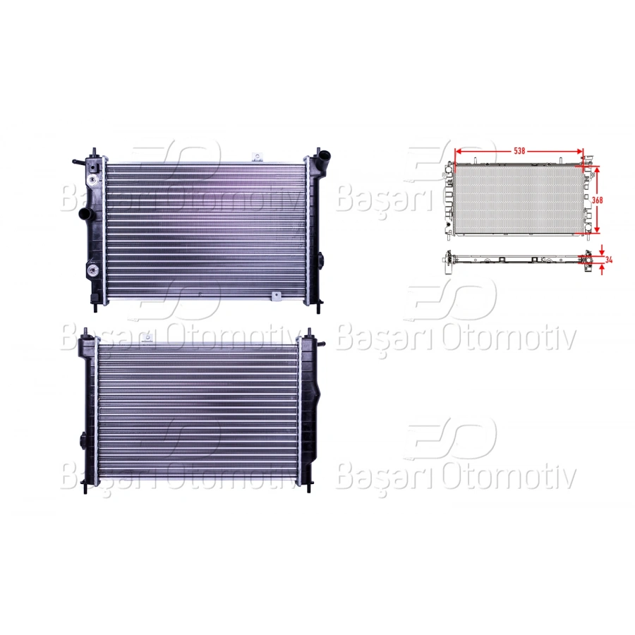 SU RADYATORU MEKANIK AT 538X368X23 OPEL ASTRA F 1.8 2.0 16V 91 >