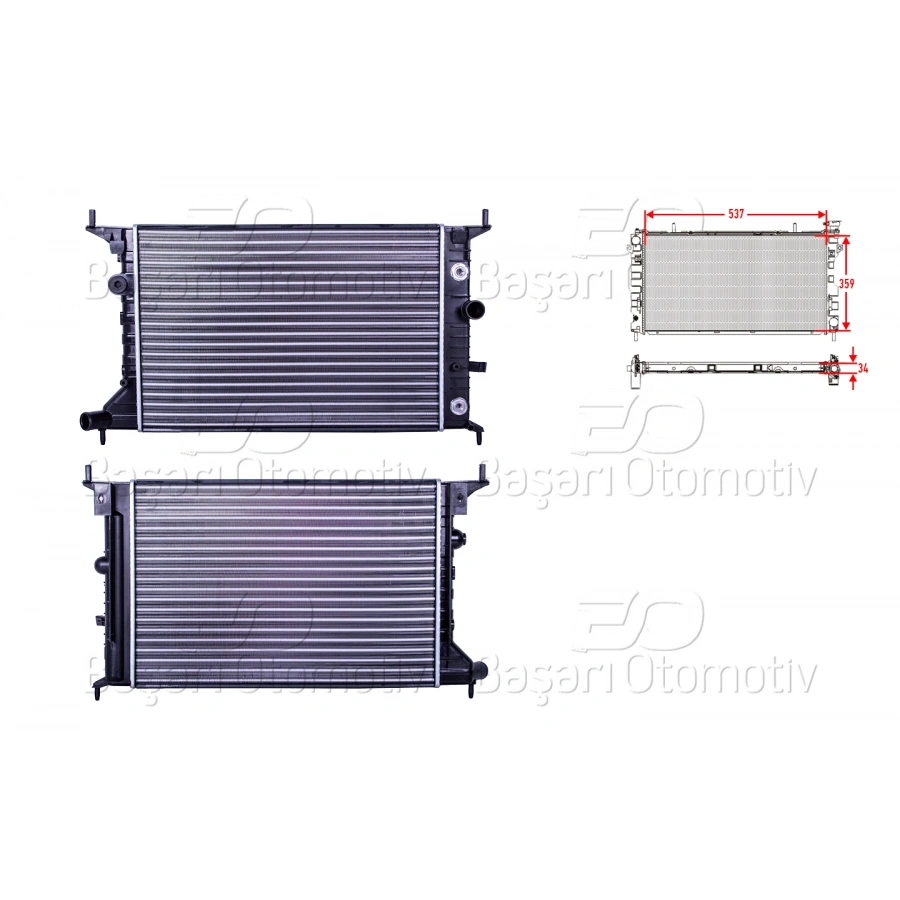 SU RADYATORU MEKANIK AT 538X378X23 MM OPEL VECTRA B 1.6 95-03