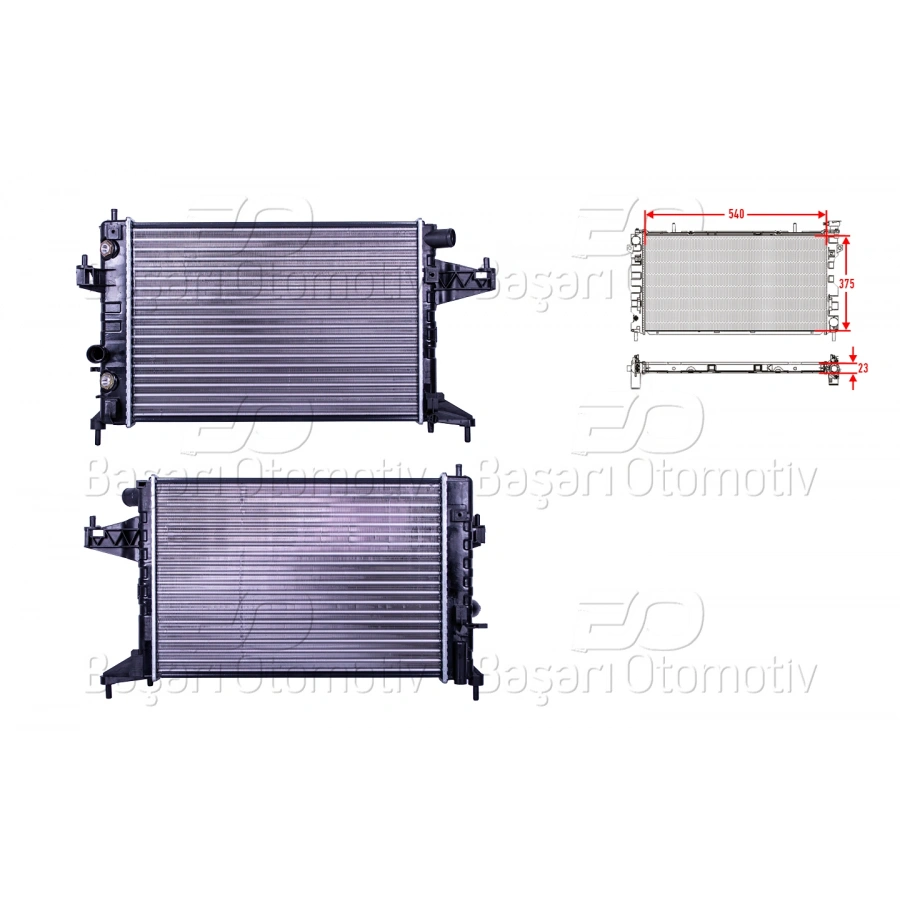 SU RADYATORU MEKANIK AT 540X375X23 OPEL CORSA C Z1.4XE 01 >