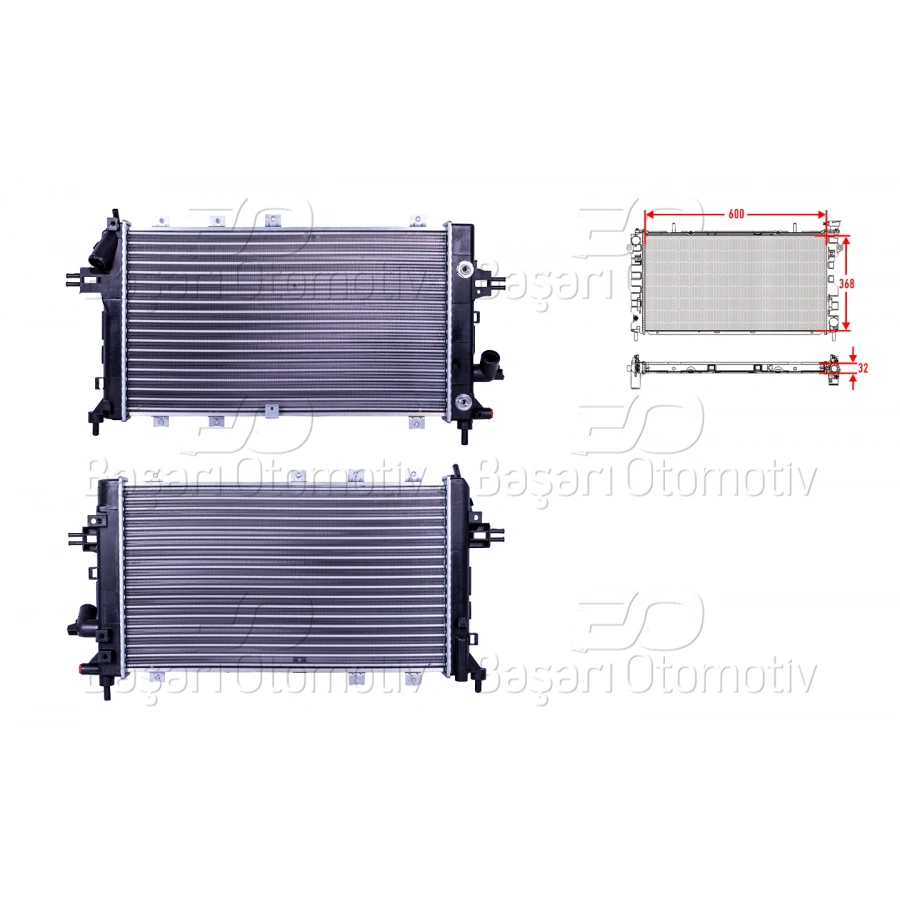 SU RADYATORU MEKANIK AT 600X368X23 OPEL ASTRA H 1.9DTI OTOMATIK KLIMALI 05>