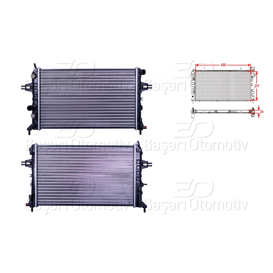 SU RADYATORU MEKANIK AT 600X377X26 OPEL ASTRA G ZAFIRA 1.4 1.6 98 >